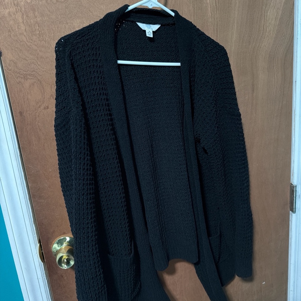 Elegant Black Open-Front Cardigan